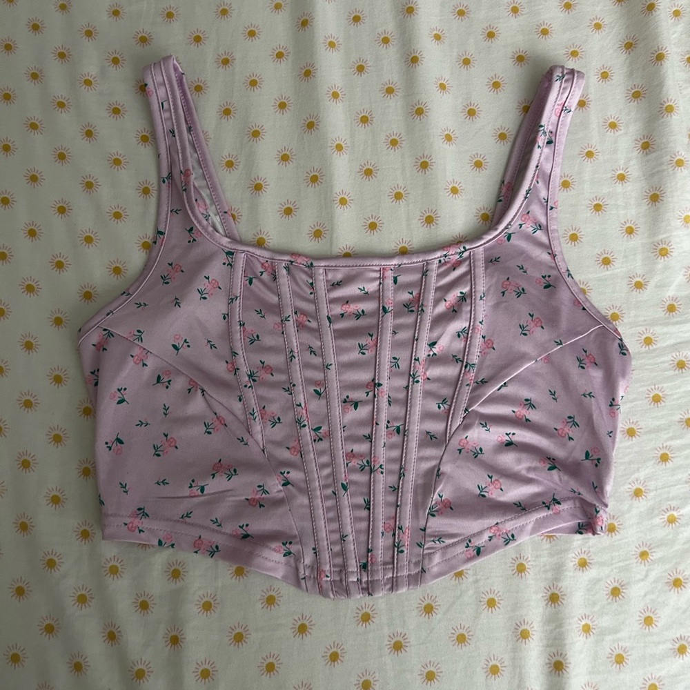 Lavender Corset style crop tank 💜